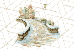 Winter Village Scene Builder Clipart PNG, Christmas Png Product Image 5