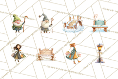 Winter Village Scene Builder Clipart PNG, Christmas Png Product Image 4