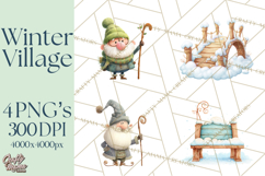 Winter Village Scene Builder Clipart PNG, Christmas Png Product Image 1