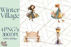 Winter Village Scene Builder Clipart PNG, Christmas Png Product Image 1