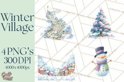 Winter Village Scene Builder Clipart PNG, Christmas Png Product Image 1