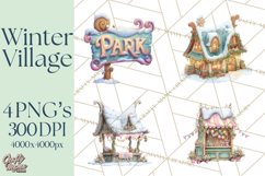 Winter Village Scene Builder Clipart PNG, Christmas Png Product Image 1