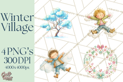 Winter Village Scene Builder Clipart PNG, Christmas Png Product Image 1