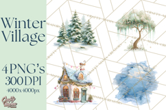 Winter Village Scene Builder Clipart PNG, Christmas Png Product Image 1