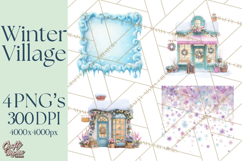 Winter Village Scene Builder Clipart PNG, Christmas Png Product Image 1