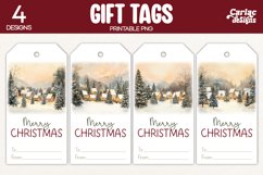 winter village gift tags