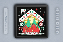 Winter Snowy House with Snowman Layered Papercut Product Image 2