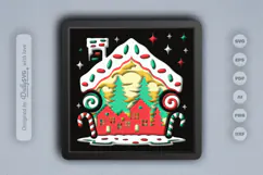 Winter Snowy House with Snowman Layered Papercut Product Image 2
