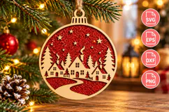 Winter Village Ornament Laser Cut Product Image 2