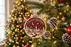 Winter Village Ornament SVG, Laser Cut Glowforge File SVG Product Image 2