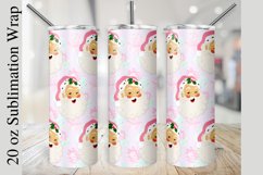 Vintage Santa Pink Tumbler Wrap PNG for 20 oz Skinny Product Image 1