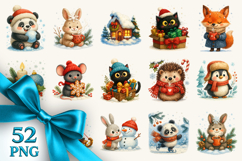 Winter clipart printable sublimation bundle png Product Image 1