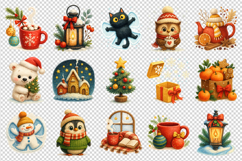 Winter clipart printable sublimation bundle png Product Image 4