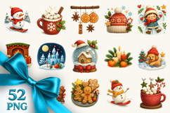 Winter clipart printable sublimation bundle png Product Image 1