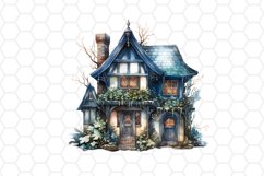 Winter Watercolor House Cliparts
