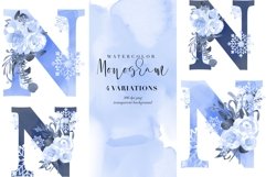 Winter Watercolor Monogram