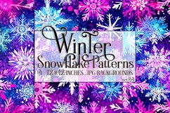 Winter Background, Winter Seamless Snowflake Patterns, s54 Product Image 1