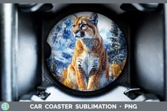 GorgeousWinter Wild Cats Car Coaster design.