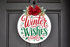 Winter Wishes Christmas Door Sign Svg Product Image 2
