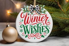 Winter Wishes Christmas Door Sign Svg Product Image 3