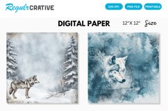 Winter Wolf Seamless Digital Paper Product Image 1