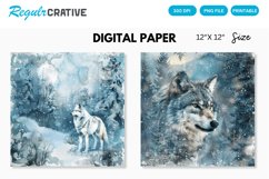 Winter Wolf Seamless Digital Paper Product Image 1