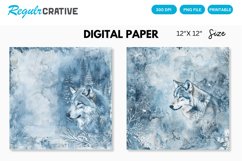 Winter Wolf Seamless Digital Paper Product Image 1