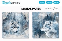 Winter Wolf Seamless Digital Paper Product Image 1