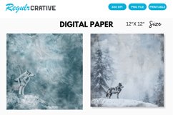 Winter Wolf Seamless Digital Paper Product Image 1