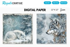 Winter Wolf Seamless Digital Paper Product Image 1