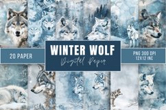 Winter Wolf Seamless Digital Paper Bundle Product Image 1