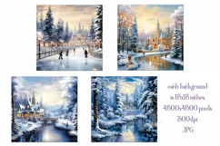 Winter Backgrounds, 15x15 Winter Season Wonderland, Castles Product Image 2
