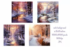 Winter Backgrounds, 15x15 Winter Season Wonderland, Stream Product Image 2