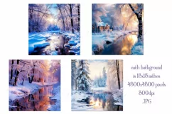 Winter Backgrounds, 15x15 Winter Season Wonderland, Stream Product Image 2