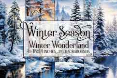 Winter Backgrounds, 15x15 Winter Season Wonderland, River Product Image 1