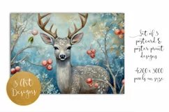 Christmas Animals Postcard & Art Prints - 3 JPEG Files Product Image 3