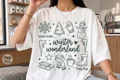 Winter Wonderland Christmas PNG,Retro Holiday Doodle Product Image 1