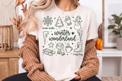 Winter Wonderland Christmas PNG,Retro Holiday Doodle Product Image 3