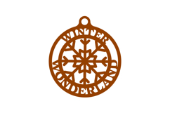 Winter Wonderland Ornament Laser Cut File Template Product Image 2