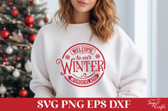 Welcome to Our Winter Wonderland Round SVG Ornament Product Image 1