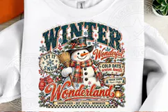 Winter Wonderland Snowman PNG Vintage Let It Snow Christmas Product Image 2