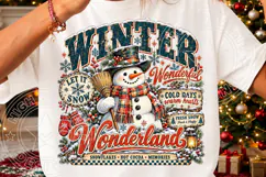 Winter Wonderland Snowman PNG Vintage Let It Snow Christmas Product Image 3