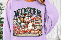 Winter Wonderland Snowman PNG Vintage Let It Snow Christmas Product Image 5