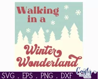Retro Christmas Svg Sign, Winter Wonderland Holiday Cut File Product Image 2
