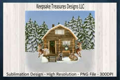 20oz Straight Tumbler Wrap Log Cabin Tumbler Wrap Design
