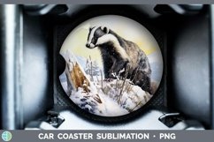GorgeousWinter Woodland Animals Car Coaster design.
