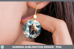 GorgeousWinter Woodland Animals Round Earrings design.