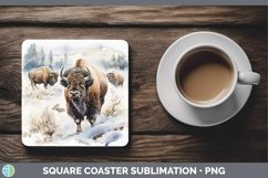 GorgeousWinter Woodland Animals Square Coaster design.