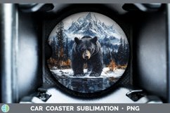 GorgeousWinter Woodland Animals Car Coaster design.