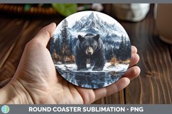 GorgeousWinter Woodland Animals Round Coaster design.